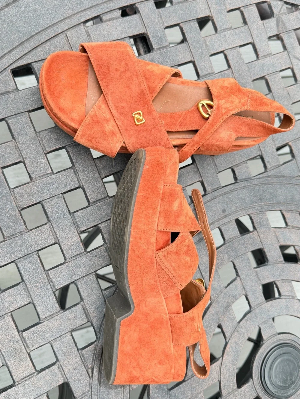 Aerosoles Cora burnt orange faux suede  sandals
